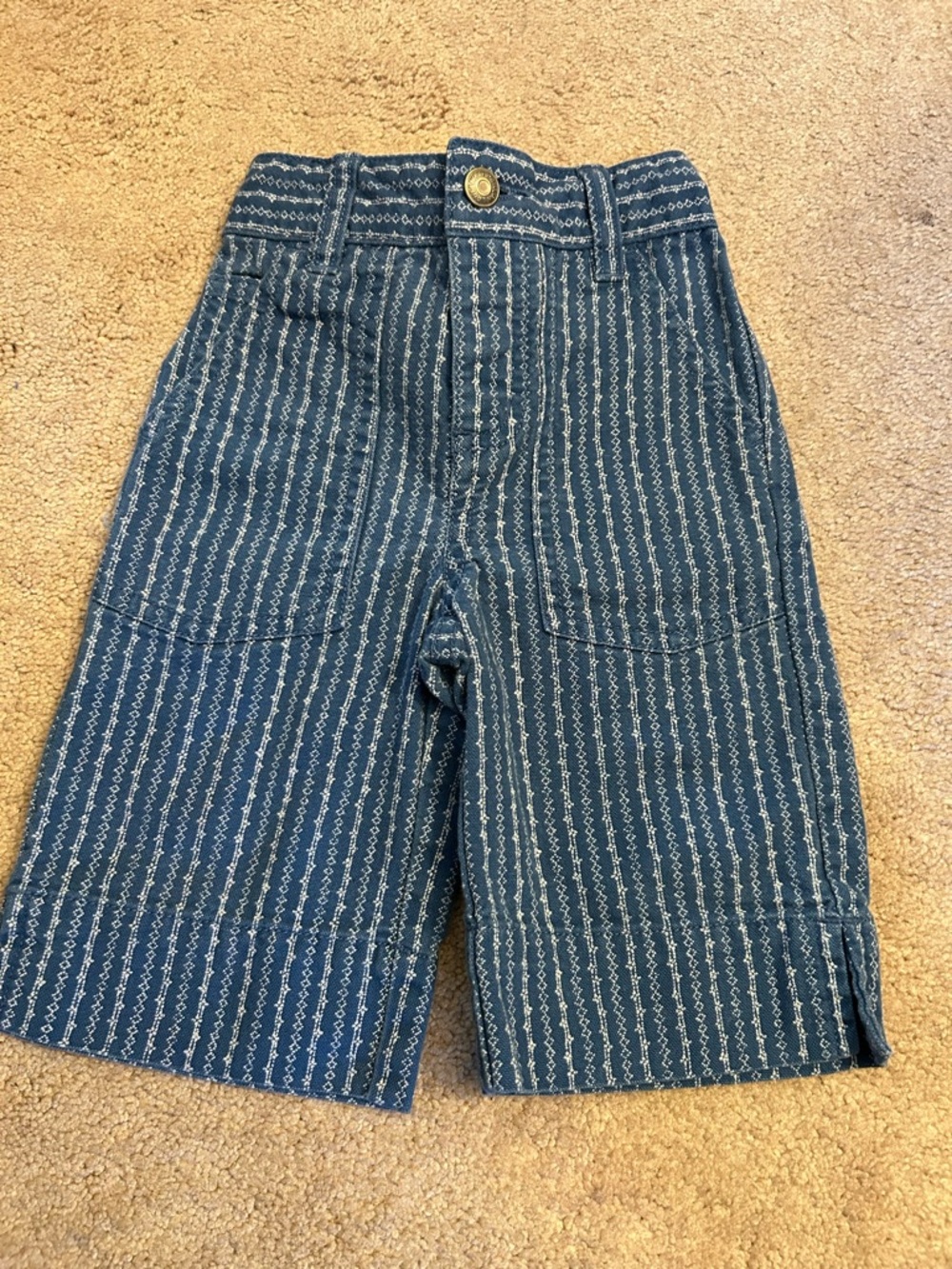 Vintage Ralph Lauren Blue and White Pinstripe Kids Jean Capri